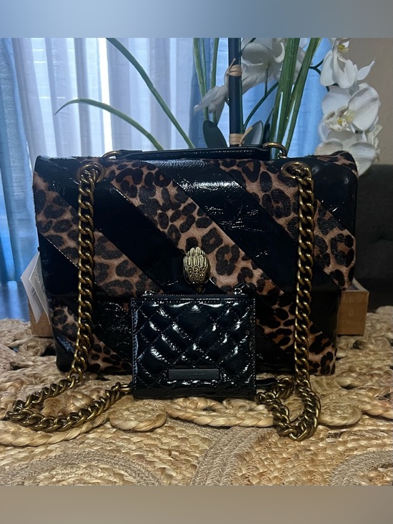 Kurt Geiger Handbags - 🐆Kurt Geiger Leopard Print & Black Patent Shoulder Bag with Gold Chain & Wallet